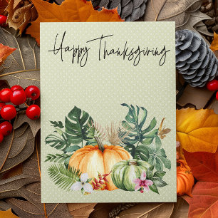 Carte Postale Bon thanksgiving Citrouille tropical