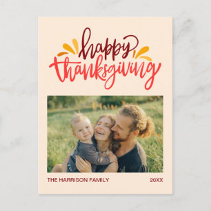 Carte Postale Bon thanksgiving de calligraphie colorée Photo