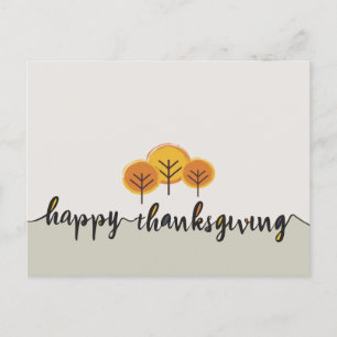 Carte Postale Bon thanksgiving de script géométrique Arbres auto