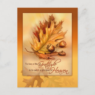 Carte postale bon thanksgiving Feuilles d'automne