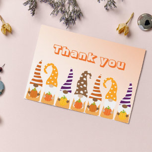 Carte Postale Bon thanksgiving Gnomes Citrouille Tournesol autom
