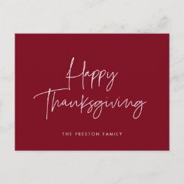 Carte Postale Bon thanksgiving minimaliste manuscrit