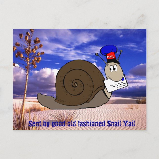 Carte Postale Bon vieux courrier d'escargot (Devant)