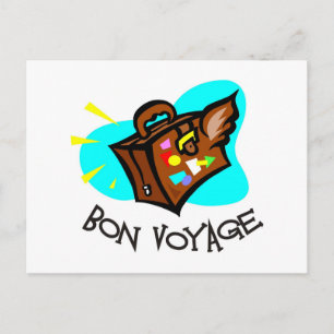 Carte Postale Bon Voyage, faites un bon voyage ! Valise