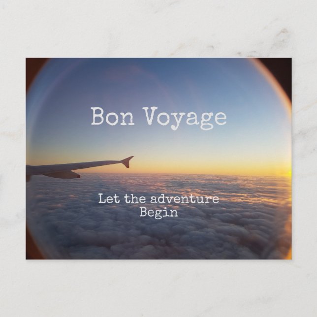 Carte Postale Bon Voyage, laissez l'aventure commencer (Devant)