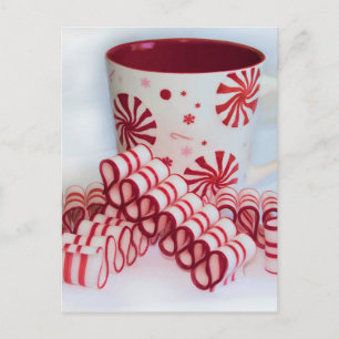 Carte Postale Bonbon à ruban rouge et blanc à la Mug