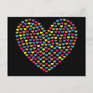 Carte Postale BonBon Rainbow Love Hearts
