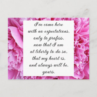 Carte Postale Bonbon Romantique Rose Floral Citation d'Amour de