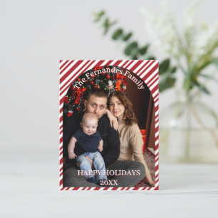 Carte Postale Bonbons de Noël Rayures de Canne à Sucre Personnal