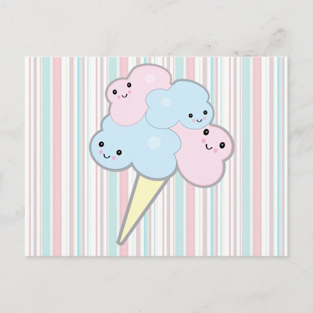 Carte Postale bonbons en coton kawaii (Devant)