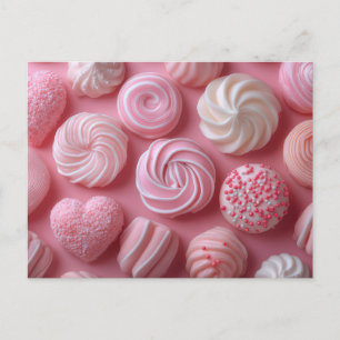 Carte Postale Bonbons roses de sucre Saint-Valentin
