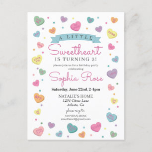 Carte Postale Bonbons Sweetheart Février fête d'anniversaire pou