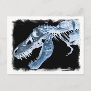 Carte Postale Bones X-Ray bleu et noir T-Rex
