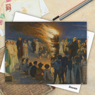 Carte Postale Bonfire de la veille d'été sur Skagen Beach, P.S.K