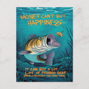 Carte Postale Bonheur de la pêche au bar