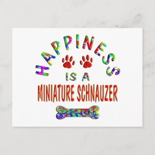 Carte Postale Bonheur de Mini Schnauzer