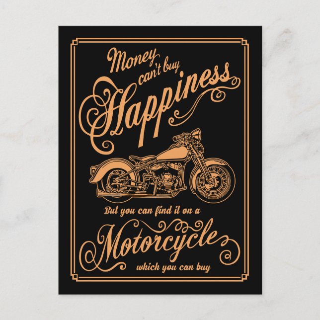 Carte Postale Bonheur - Moto (Devant)