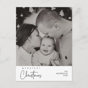Carte Postale Bonheur Salutation Merriest Christmas Family Photo