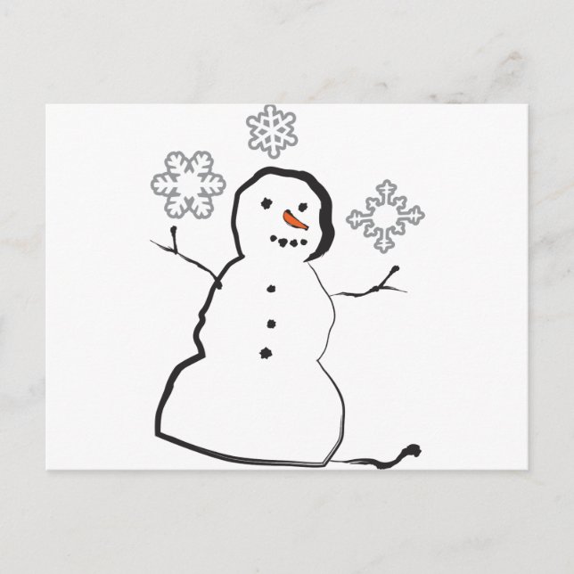 Carte Postale Bonhomme de neige (Devant)