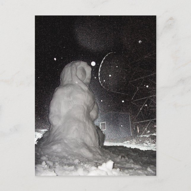 Carte Postale bonhomme de neige (Devant)