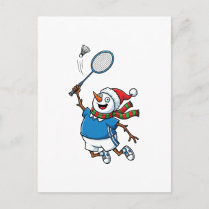 Carte Postale Bonhomme de neige Lacrosse Noël 2026 Sports de fêt
