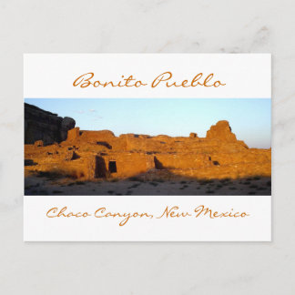 Carte Postale Bonito Pueblo Chaco Canyon au coucher du soleil