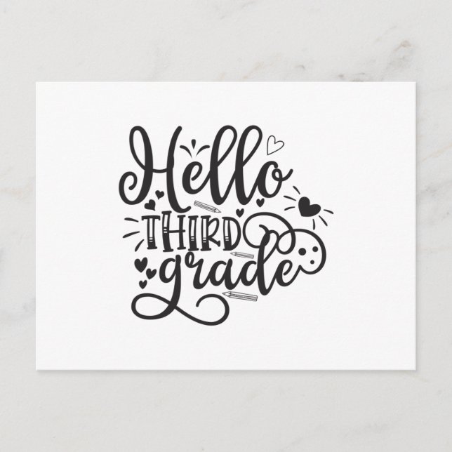 Carte Postale Bonjour 3e année (Devant)