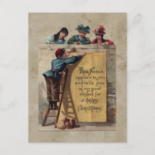 Carte Postale Bonjour à Noël très Vintage
