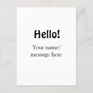 Carte Postale Bonjour ajouter un message de nom simple minimum é