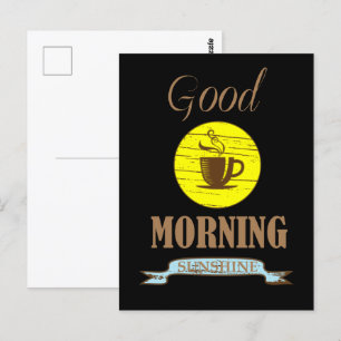 Carte Postale Bonjour amusant buveur de café citations