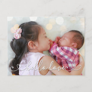 Carte Postale Bonjour Annonce de la naissance de votre deuxième 