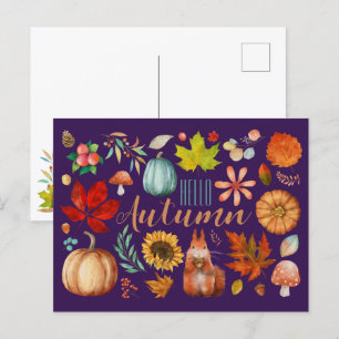 Carte Postale Bonjour automne