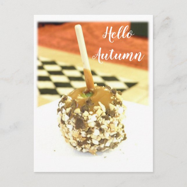 Carte Postale Bonjour Automne - Caramel Apple (Devant)
