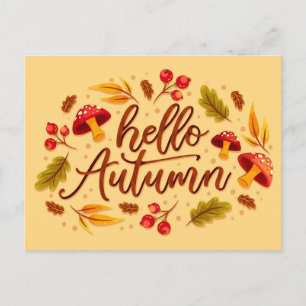 Carte Postale Bonjour Automne Champignon d'automne Couleur d'aut