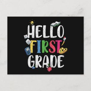 Carte Postale Bonjour Cadeau pour la classe de CP pour enfants