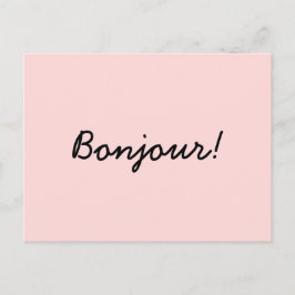 Carte Postale Bonjour Cream Ivory Design de Script Moderne