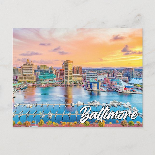 Carte Postale Bonjour De Baltimore, Maryland, États-Unis (Devant)