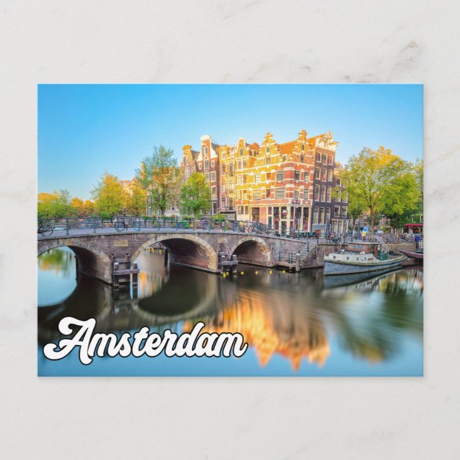Carte Postale Bonjour De Belle Amsterdam, Pays-Bas (Devant)