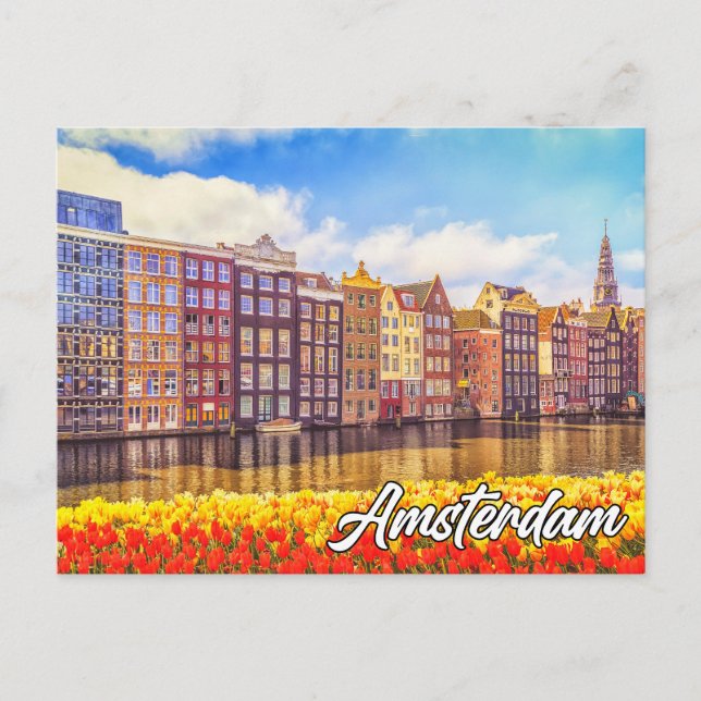 Carte Postale Bonjour De Belle Amsterdam, Pays-Bas (Devant)
