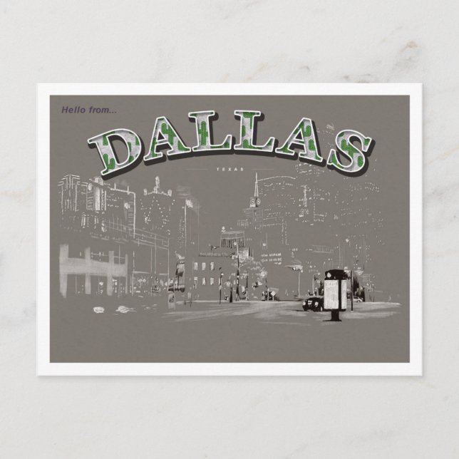 Carte Postale Bonjour de Dallas Texas (Devant)