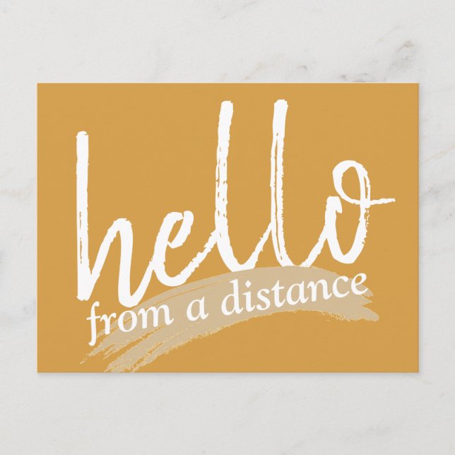 Carte Postale bonjour de distance en maude jaune (Devant)