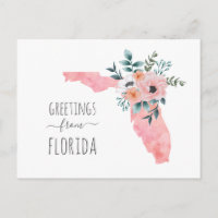 Bonjour de Floride. Voyage floral aquarelle