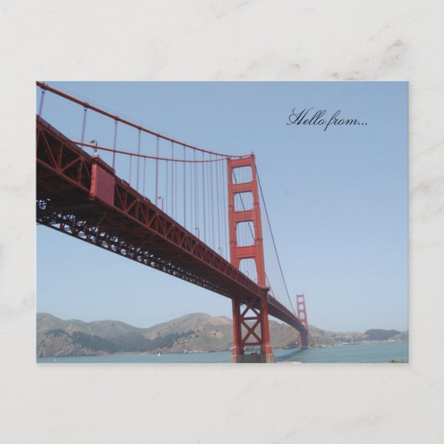 Carte Postale Bonjour de... Golden Gate Bridge San Francisco (Devant)