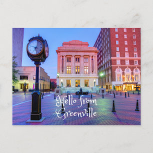 Carte Postale Bonjour De Greenville, Caroline Du Sud