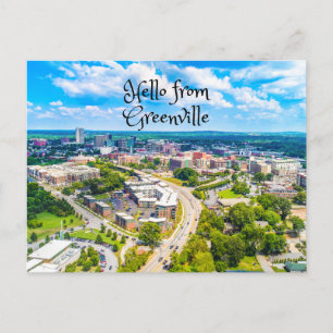 Carte Postale Bonjour De Greenville, Caroline Du Sud