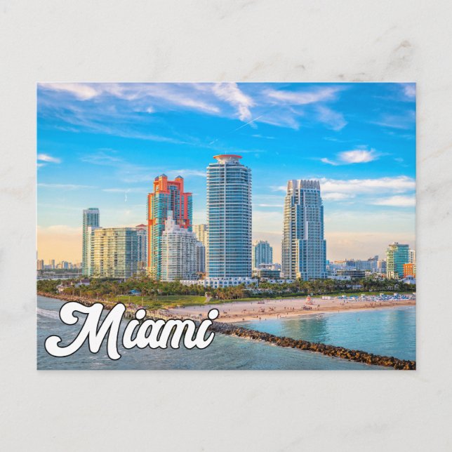 Carte Postale Bonjour De Miami, Floride, États-Unis (Devant)