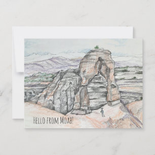 Carte Postale Bonjour de Moab Utah Delicate Arch Red Rock