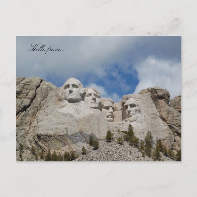 Carte Postale Bonjour de... Mont Rushmore (Devant)