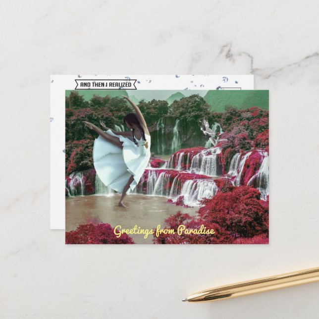 Carte Postale Bonjour de Paradise Postcard (Devant/Arrière en situation)