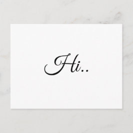 Carte Postale Bonjour design de script minimaliste crème ivoire
